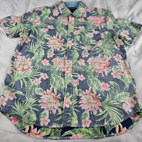 Chubbies Men's Medium Hawaiian Shirt Short Sleeve Reverse Floral Beach Print - Picture 1 of 7